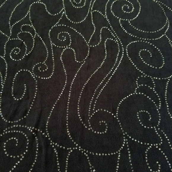 VINTAGE BLACK SILVER SPARKLY TUNIC M - Picture 3 of 5